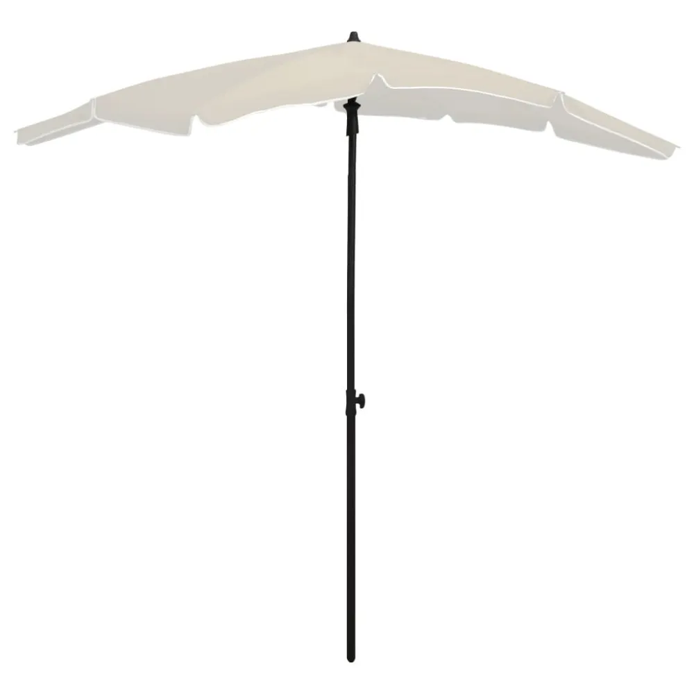 Resistente à Intempérie Guarda-sol de jardim com poste 200x130 cm cor areia