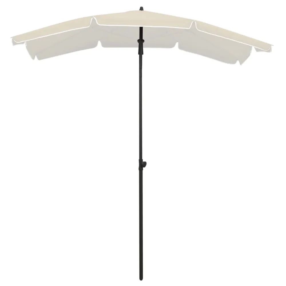 Resistente à Intempérie Guarda-sol de jardim com poste 200x130 cm cor areia