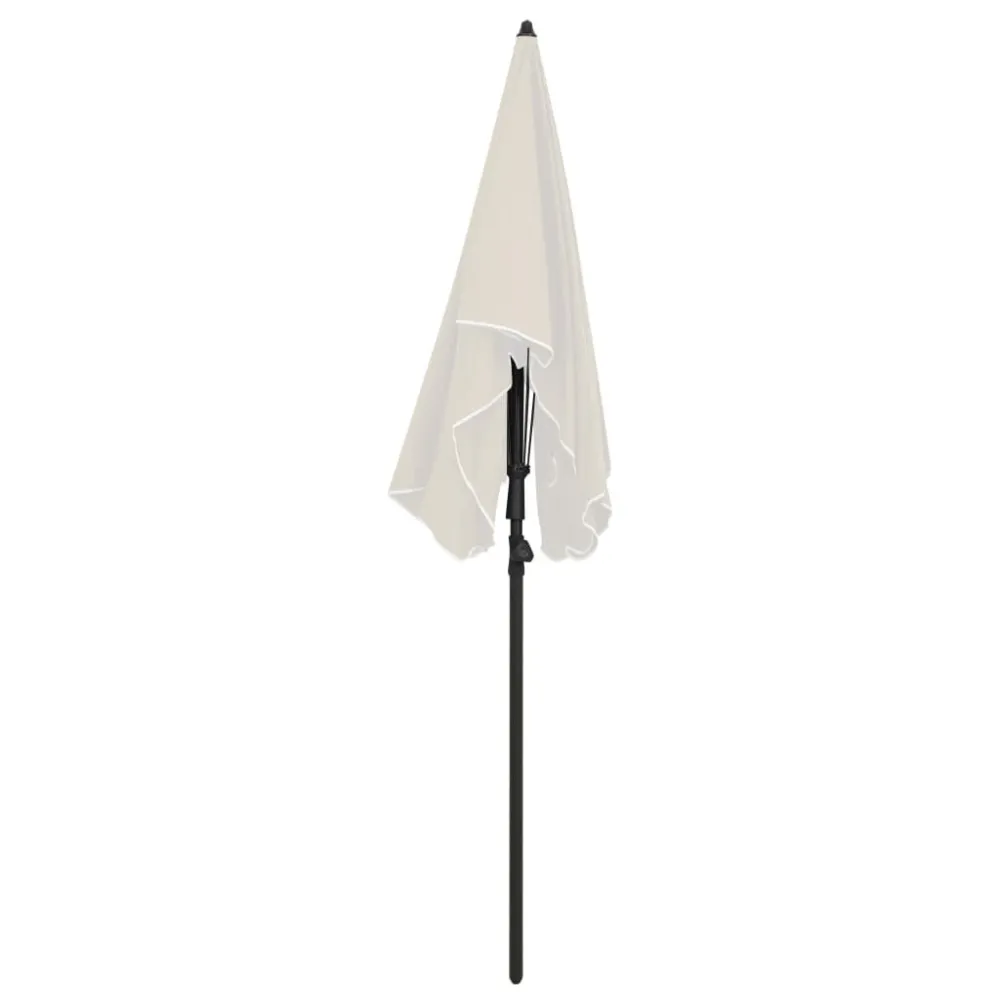 Resistente à Intempérie Guarda-sol de jardim com poste 200x130 cm cor areia