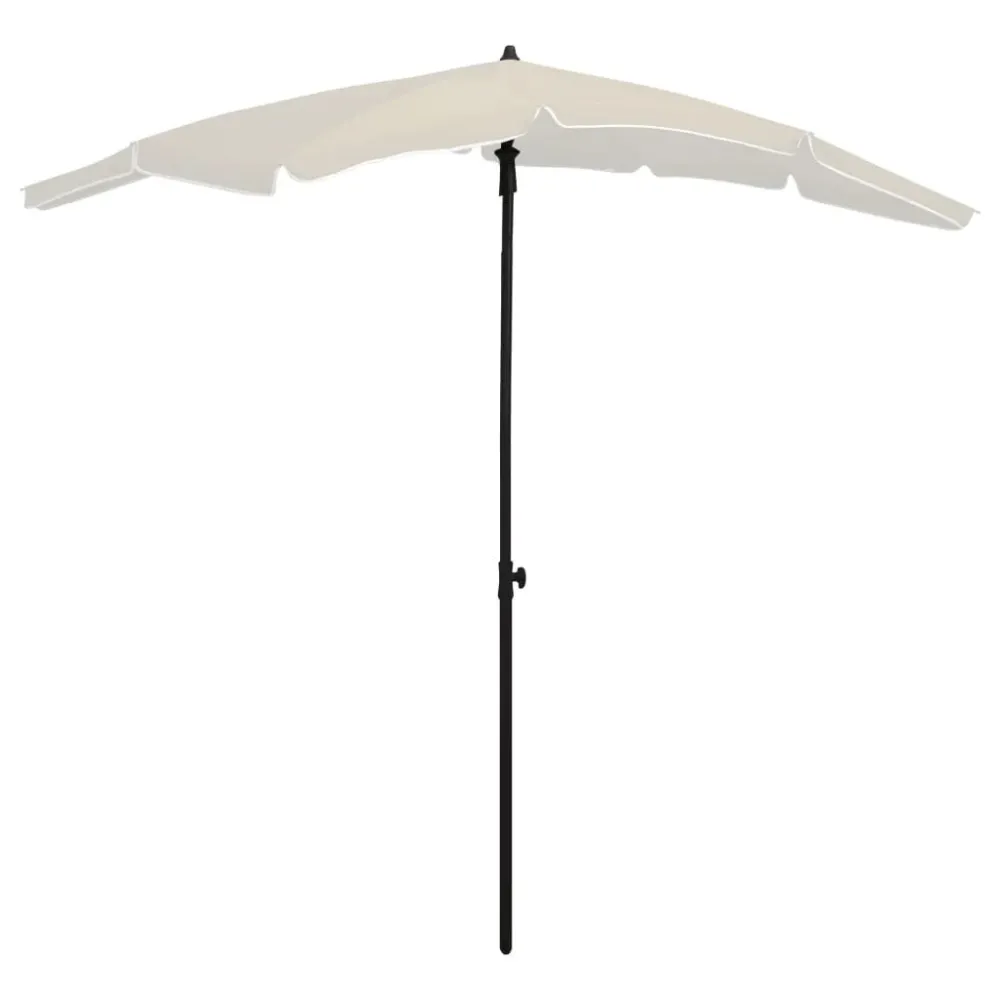 Resistente à Intempérie Guarda-sol de jardim com poste 200x130 cm cor areia