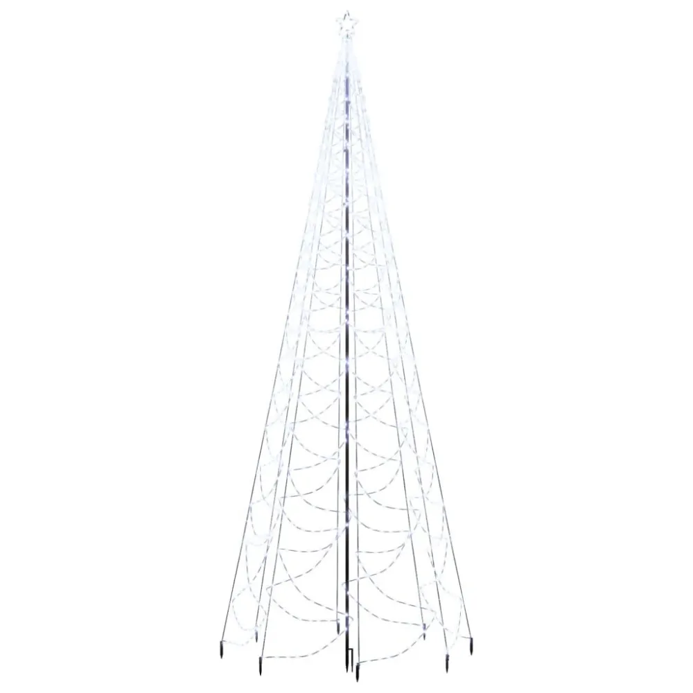 Árvore de Natal com poste metálico 1400 luzes LED 5 m branco frio