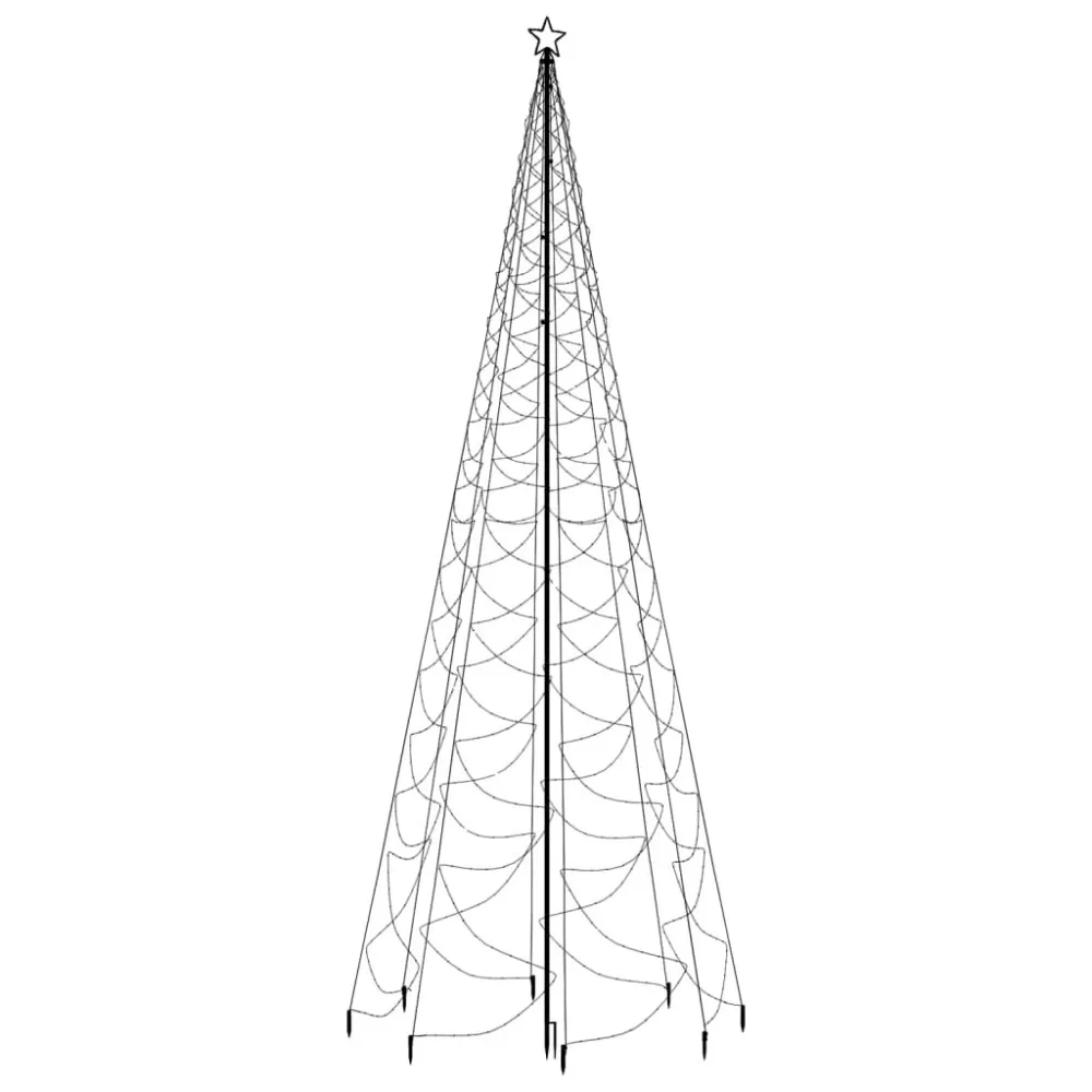 Árvore de Natal com poste metálico 1400 luzes LED 5 m branco frio