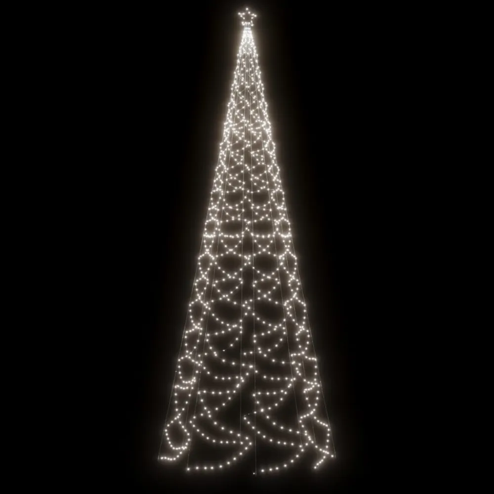 Árvore de Natal com poste metálico 1400 luzes LED 5 m branco frio