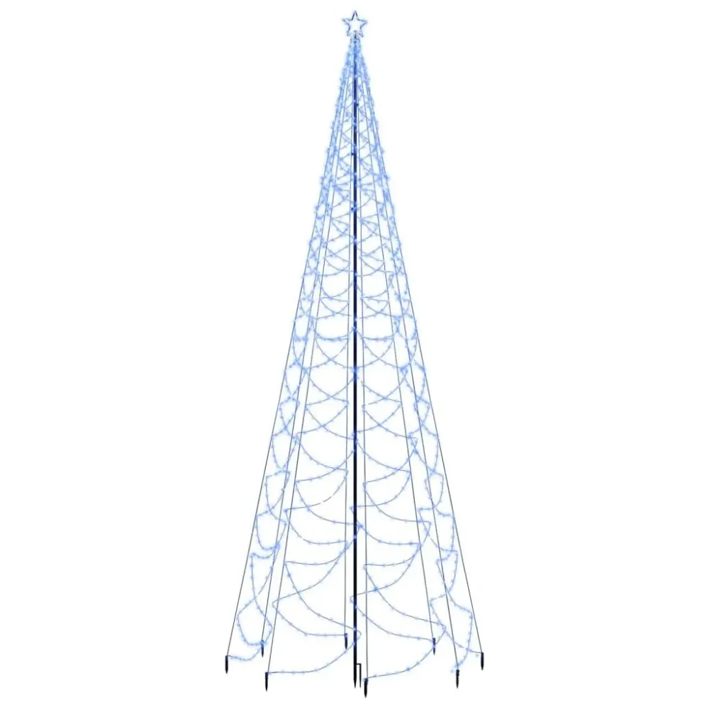 Árvore de Natal com poste metálico 1400 luzes LED 5 m azul com Grau de Proteção IP67