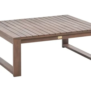 Kit Completo Mesa de centro madeira de acácia certificada escura 90 x 75 cm TIMOR II