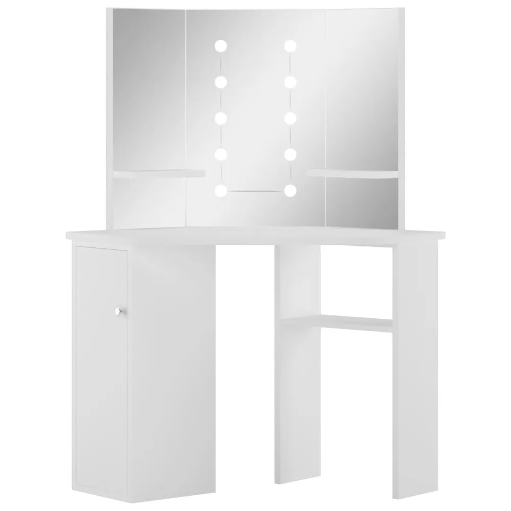 Mesa de maquilhagem/toucador com luzes LED branco nítido com Tripla Iluminação