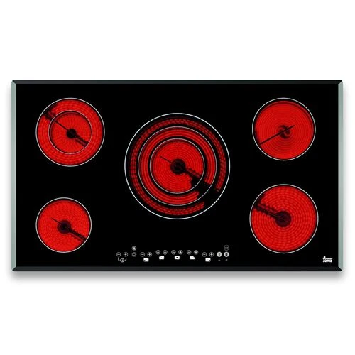 Placa de Vitrocerâmica Teka TR 951 | 90 cm | 5 Zonas | Preto | IP44 | para Banheiro