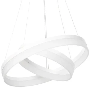 Candeeiro de teto com LED em metálico branco PUZI