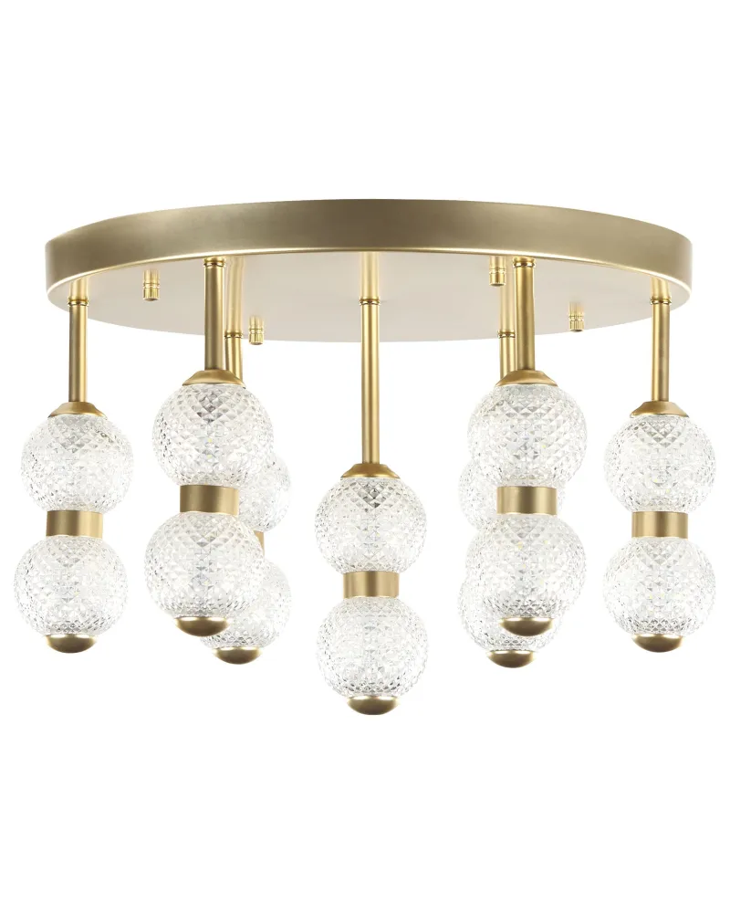 Candeeiro de teto LED em metálico dourado YOWAKA