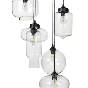 Candeeiro de teto para 6 lâmpadas em vidro transparente BEMBOKA para Teto de Gesso Acartonado
