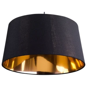 Candeeiro de teto preto e dourado KALLAR com Tripla Iluminação