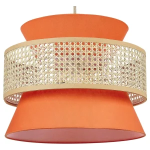 Candeeiro de teto em rattan vermelho e espontâneo 167 cm LUYANO