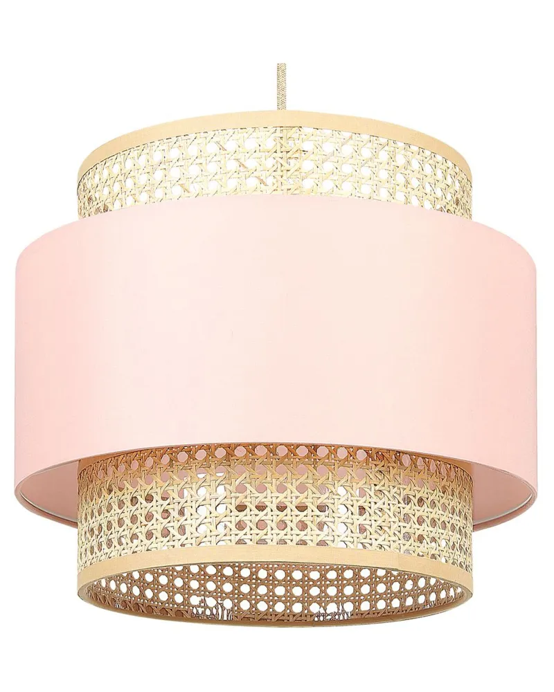 Candeeiro de teto suspenso em rattan rosa e orgânico 172 cm YUMURI | IP44 | para Banheiro