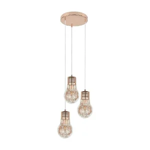 Lâmpada de Suspensão Bulb, Cobre, 20x20x110 cm, EPIKASA para Corredores e Halls
