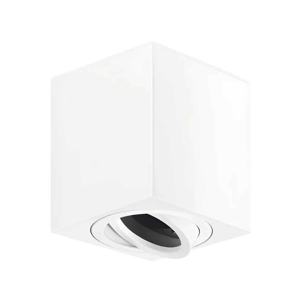 Luminária de Teto com Dimer Aplique de Teto Quadrado Branco P/ Lâmpada GU10 LED7