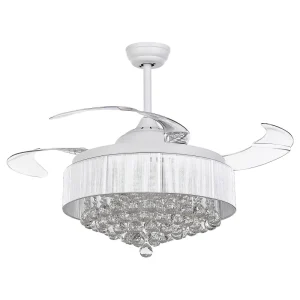 Luminária de Teto com Dimer Retractable Blades Ceiling Fan Light Neve PEEL