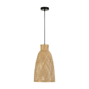 Luminária de teto Nomi de Bambu, diâmetro 31 cm. para Corredores e Halls