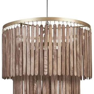 Luminária de Teto para Cozinha Candeeiro de teto em madeira escura KAVERI