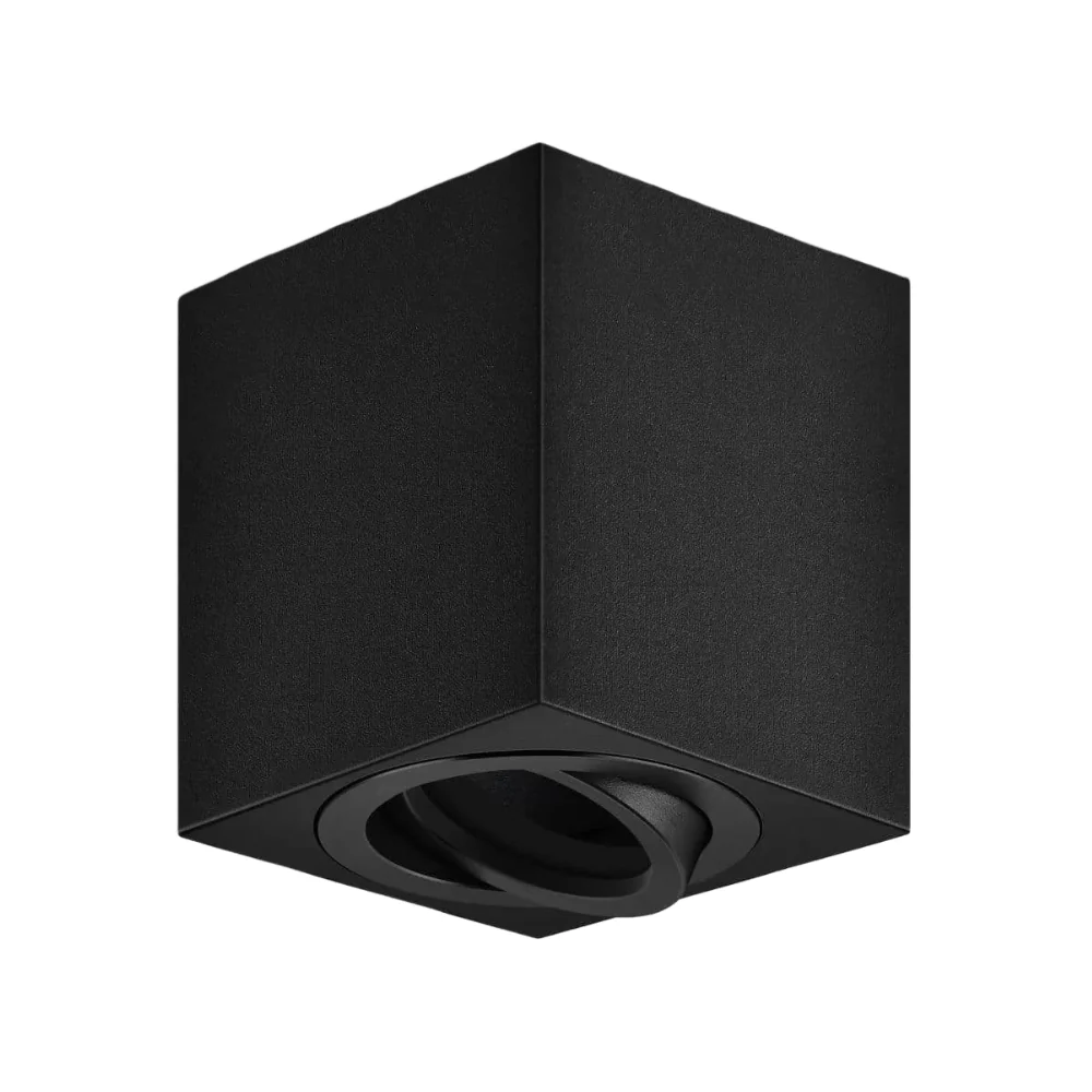 Luminária de Teto Redonda Aplique de Teto Quadrado Preto P/ Lâmpada GU10 LED7