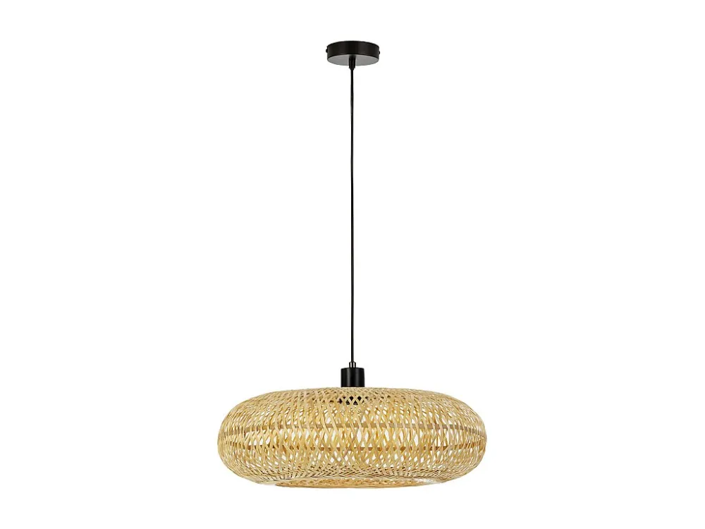 Luminária de teto Saori de Bambu, diâmetro 50 cm. com Estrutura em Alumínio