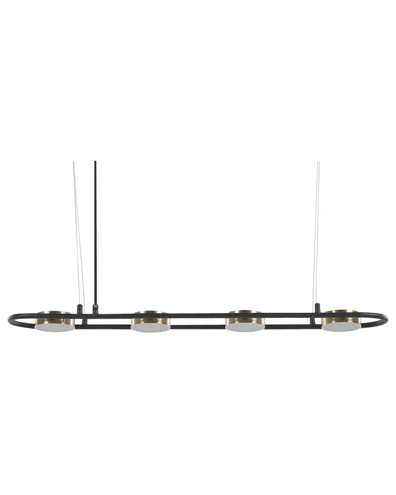 Lustre Premium Candeeiro de teto em metal preto e cor de bronzeado 85 cm MALI