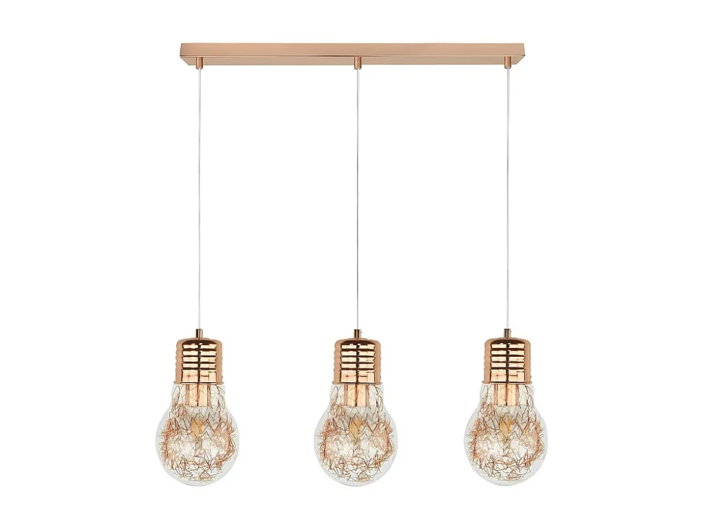 Lustre Premium Lâmpada de Suspensão Bulb, Cobre, 60x20x120 cm, EPIKASA