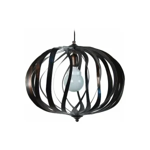Lustre Premium Suspensão TOSEL OVALIA cerâmica cônico taupe D18 x H77 cm