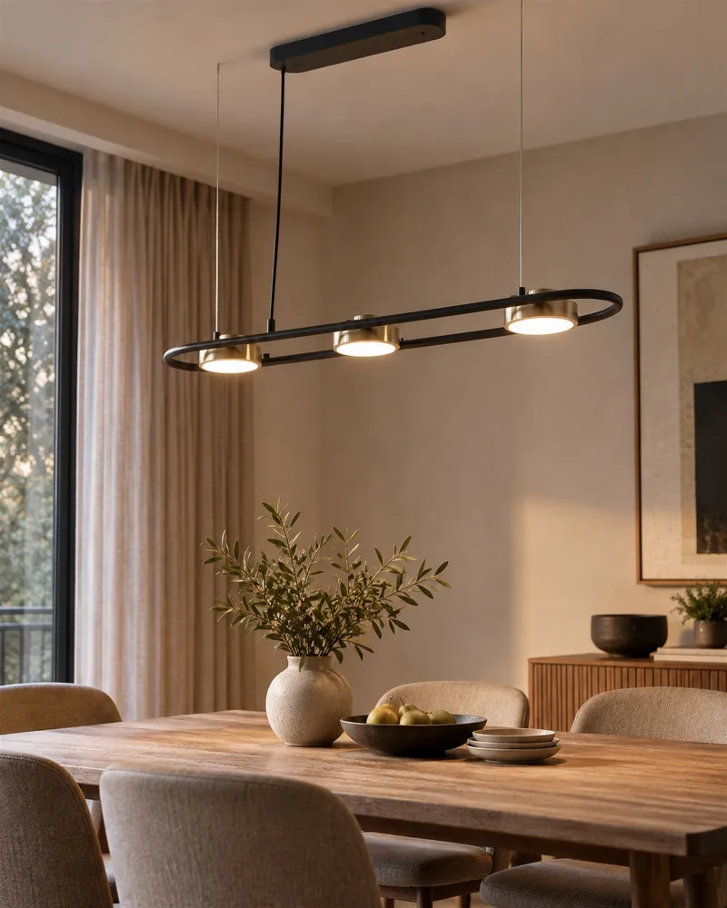 Lustre de Teto Moderno Candeeiro de teto em metálico preto e cor de bronze MALI