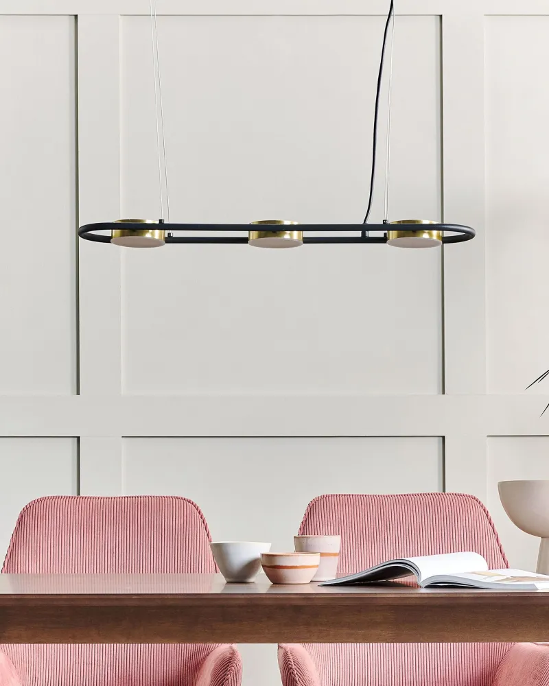 Lustre de Teto Moderno Candeeiro de teto em metálico preto e cor de bronze MALI
