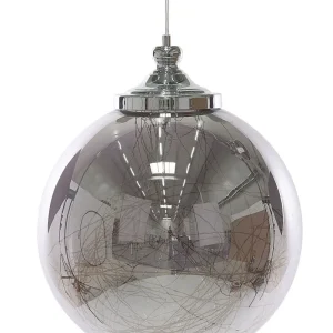 Lustre de Teto Moderno Candeeiro de teto em vidro prateado BENI L