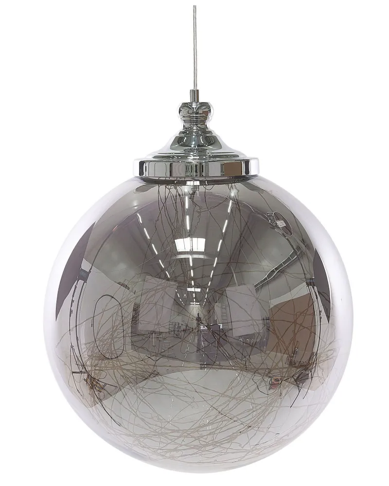 Lustre de Teto Moderno Candeeiro de teto em vidro prateado BENI L
