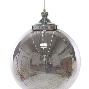 Lustre de Teto Moderno Candeeiro de teto em vidro prateado BENI L