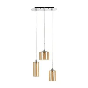 Lustre de Teto Moderno Lâmpada de Suspensão Eurybia, Crómio, Champanhe, 39x15x110 cm, EPIKASA