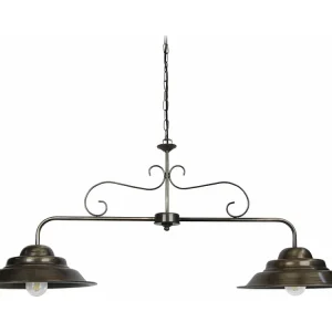 Lustre TOSEL ANVERS metálico feixe bronze D56 x H80 cm Iluminação Direta e Indireta