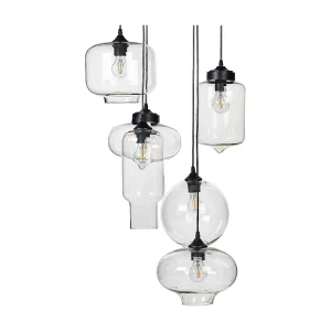 Plafon de LED Candeeiro de teto para 6 lâmpadas em vidro transparente BEMBOKA