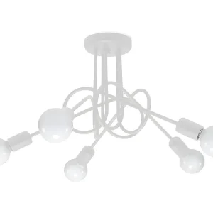 Plafon de LED Luminárias de teto industrial de ço - 5 lichtbronnen - L.55 x H.35 cm - branco