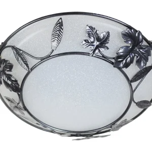 Plafonier TOSEL LAURISILVA vidro redondo antracite D30 x H7 cm para Corredores e Halls