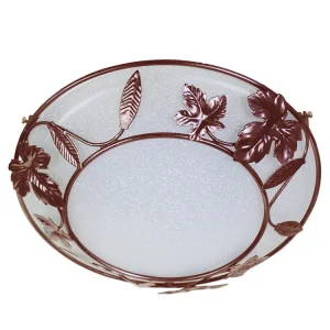 Plafonier TOSEL LAURISILVA vidro redondo bronzeado D30 x H7 cm