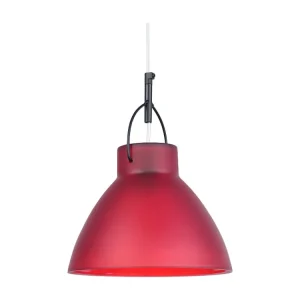 Suspensão TOSEL ANDERSEN vidro cônico carmim D25 x H90 cm com Cabos Ajustáveis