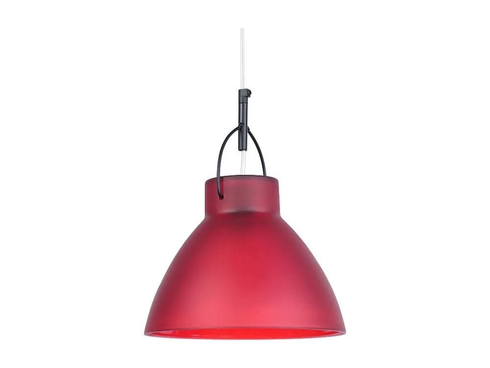 Suspensão TOSEL ANDERSEN vidro cônico carmim D25 x H90 cm com Cabos Ajustáveis