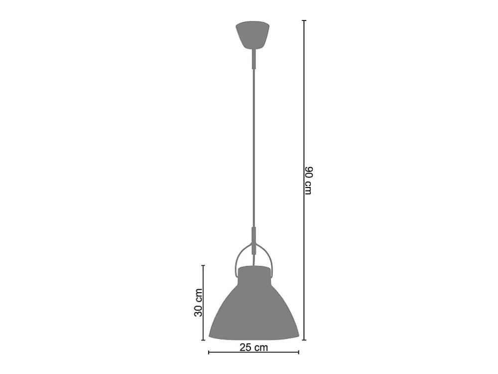 Suspensão TOSEL ANDERSEN vidro cônico carmim D25 x H90 cm com Cabos Ajustáveis