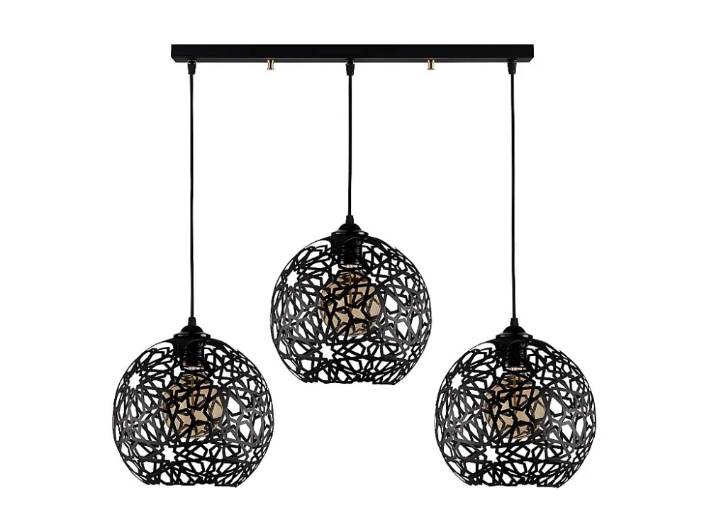 Candeeiro de teto filiforme em metálico altura regulável CELINDRA. C100 x A35/115 cm. Preto