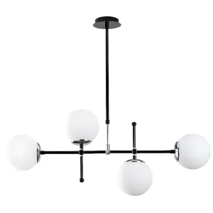Candeeiro de teto em metálico - Candeeiro C. 108 x . 67/82 cm - Preto e branco - LEGEND