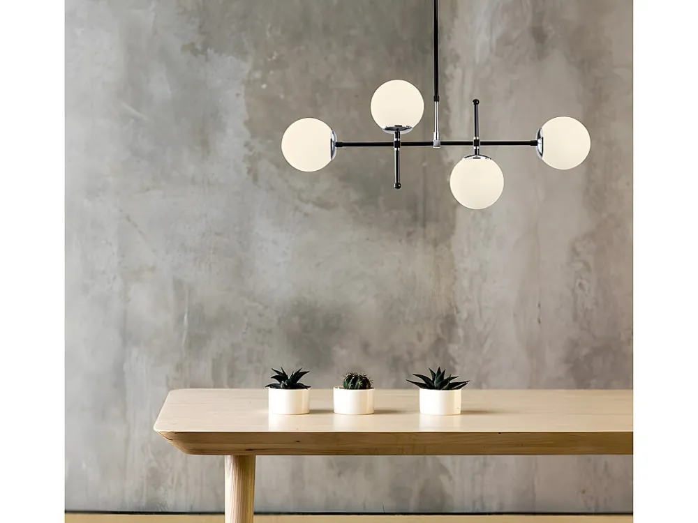 Candeeiro de teto em metálico - Candeeiro C. 108 x . 67/82 cm - Preto e branco - LEGEND