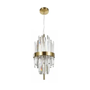 Candeeiro de teto, suspenso em ço inoxidável e vidro - . 55 cm - Dourado - LANGLEY para Corredores e Halls