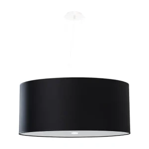 Iluminação LED Lustres minimalista de tecido/vidro/ço - 5 lichtbronnen - L.60 x H.115 cm - preto