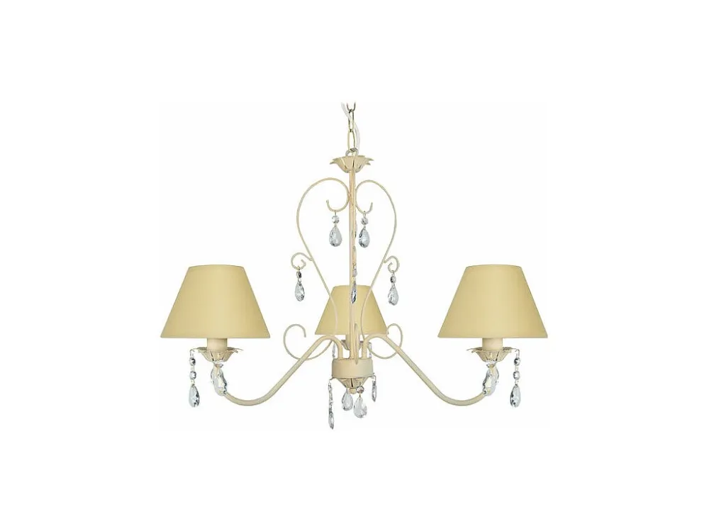 Kit Completo Lustre TOSEL PAMPILLES tecido braço bege D60 x H90 cm