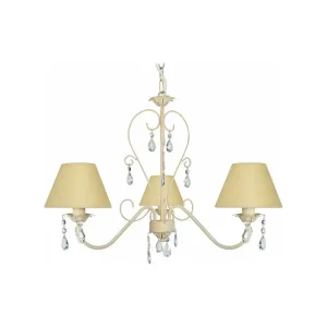 Kit Completo Lustre TOSEL PAMPILLES tecido braço bege D60 x H90 cm