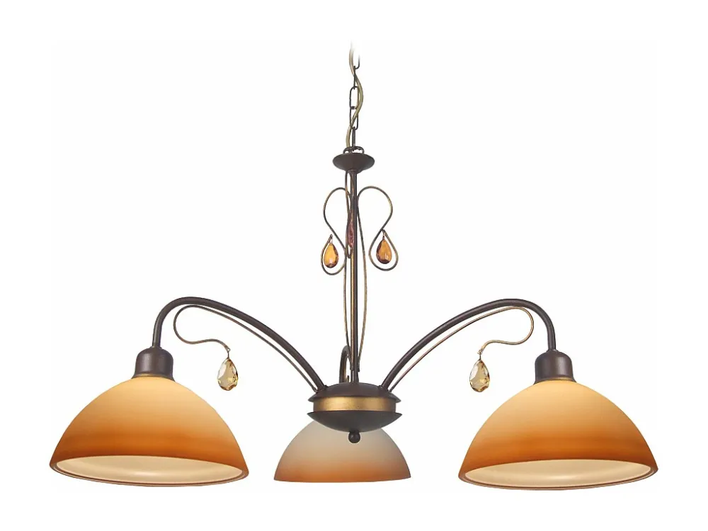 Luminária de Teto com Dimer Lustre TOSEL BOURGOGNE vidro braço bege D52 x H67 cm