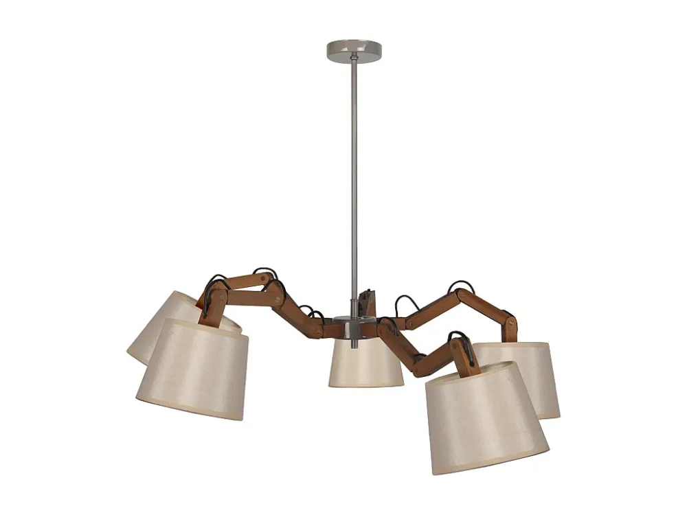 Luminária de Teto com Dimer Lustre TOSEL FREKI tecido braço cônico D90 x H70 cm